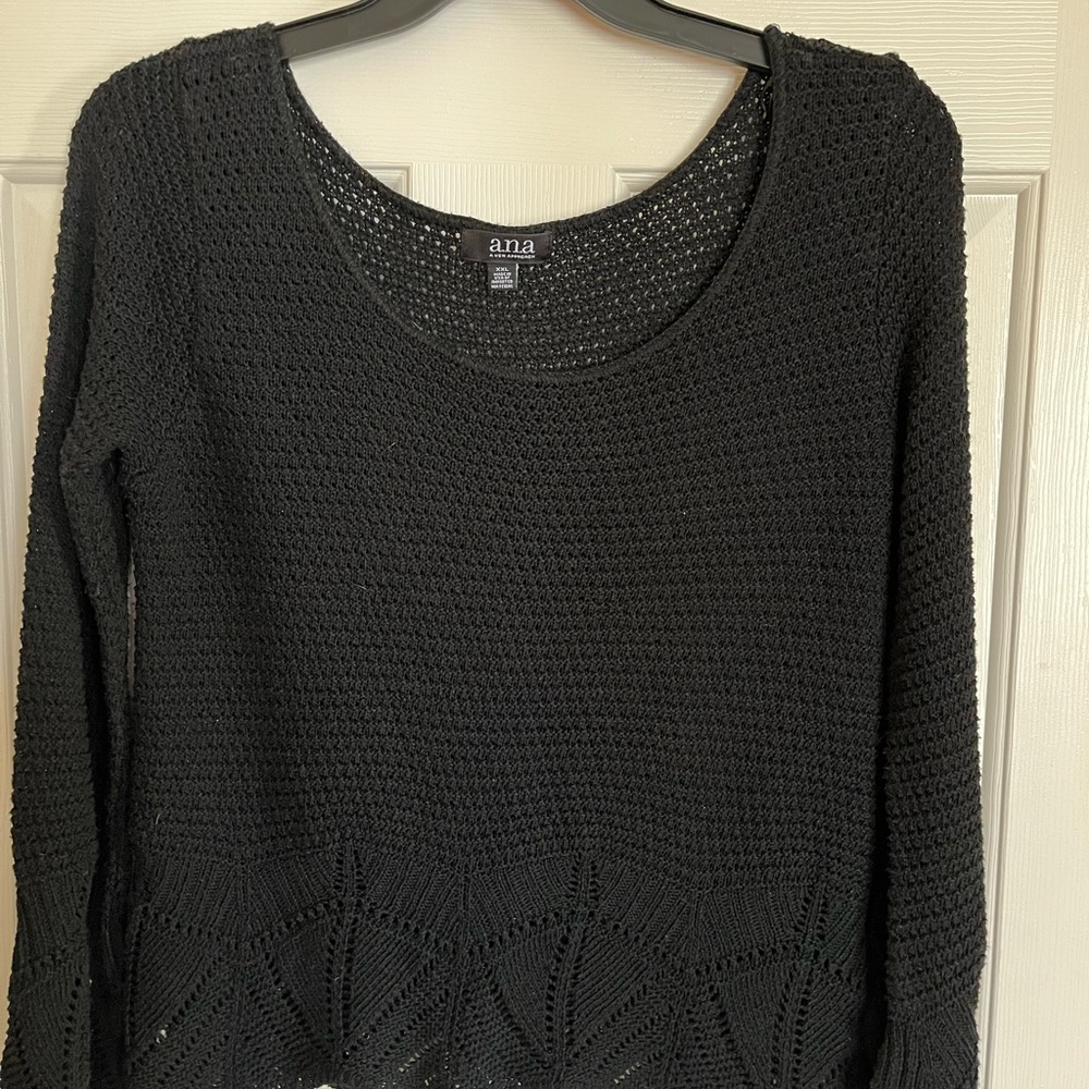 Ana Black Crochet Sweater